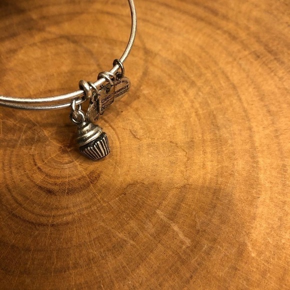 Alex and Ani sliver bangle with cupcake charm! - Picture 2 of 3